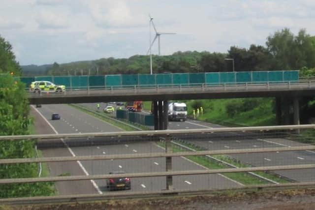 The scene of the fatal tragedy on the M58 yesterday