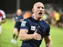 Liam Farrell celebrates scoring the winning try in golden point