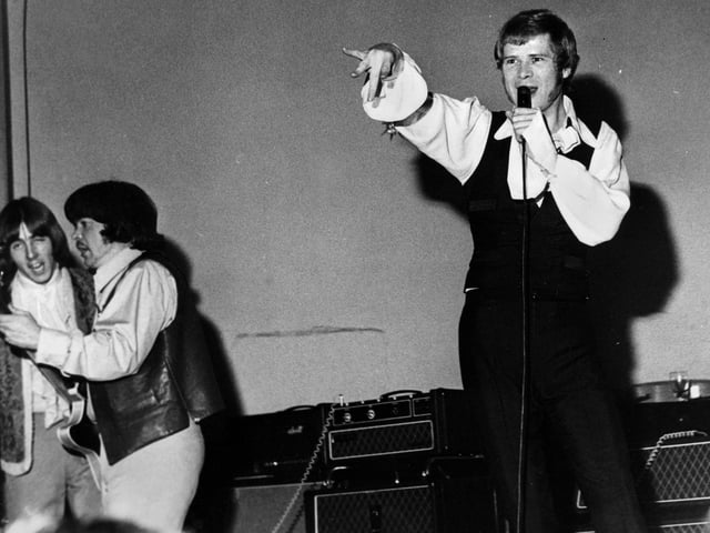 Long John Baldry on stage at Wigan Casino in the late 1960s. Blues singer Baldry was 6ft. 7ins. tall and had a number one hit with "Let The Heartaches Begin" in 1967.