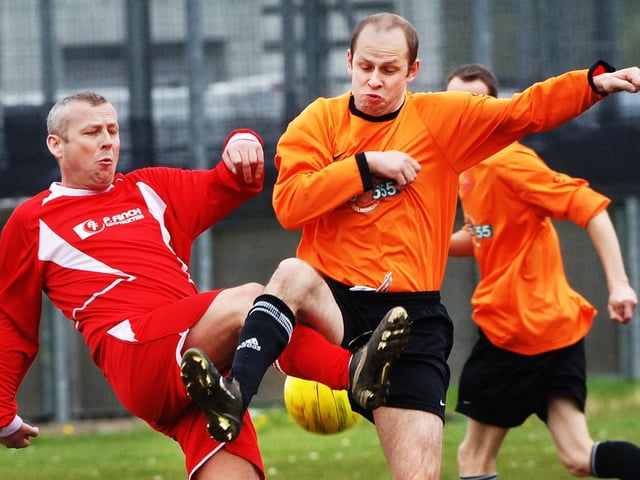 Action from Highfield v Digmoor in the Premier Division of the Wigan and District Amateur League on Saturday 26th of April 2008. Highfield won 1-0.