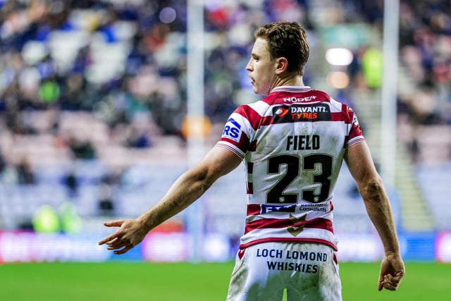 Jai Field claimed a hat-trick and Sam Powell went over for a brace, with Liam Farrell also on the scoresheet, as Wigan beat Leeds in their first home of the season.