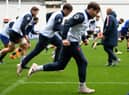 France's scrum-half and captain Antoine Dupont during his side's final training run at the Stade de France before the Scotland game. (Photo by FRANCK FIFE/AFP via Getty Images)