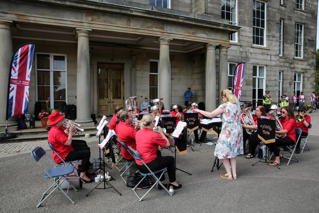 Bands played outside Haigh Hall as part of a day of entertainment