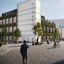 An artist's impression of the new Wigan market hall which is now in the early stages of construction