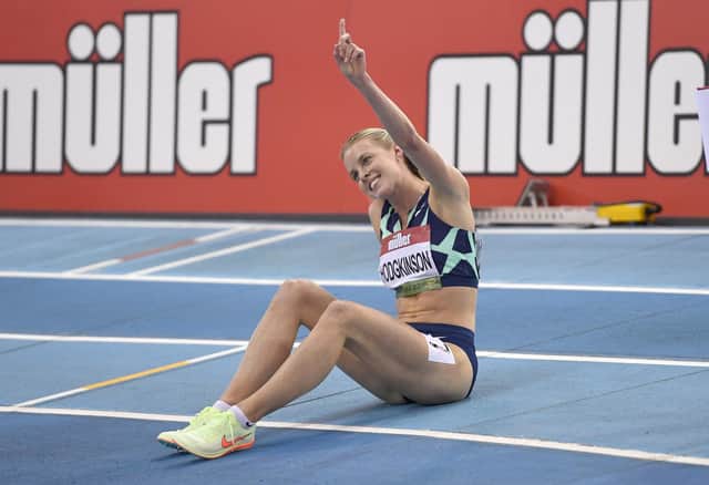 Keely Hodgkinson is the fastest women ever over 600m on an indoor track