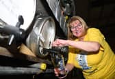 Sandra Cottam serves drinks at last year's festival