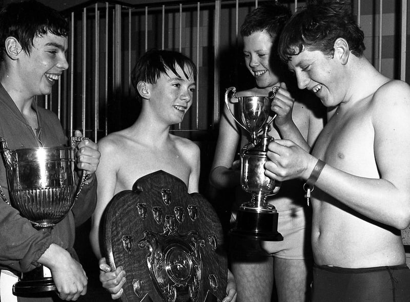 RETRO 1970 Wigan Schools Swimming Gala winners in March 1970