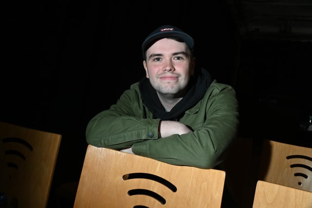 Director Joseph Walsh during rehearsals of a theatre production.