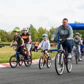 Cyclists on the Three Sisters Race Track during the event last year