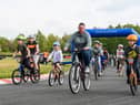 Cyclists on the Three Sisters Race Track during the event last year