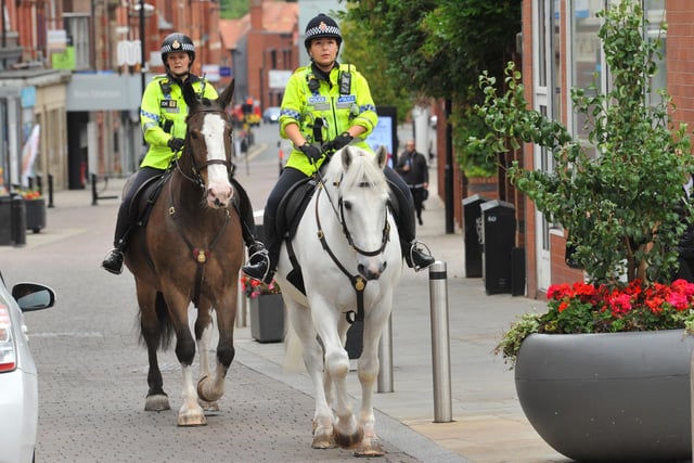Mounted police take part in the operation