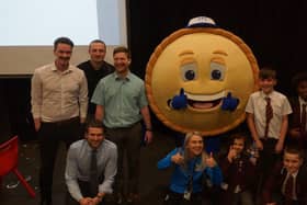 Staff and pupils at Dean Trust Wigan were joined by Wigan Athletic's mascot, Crusty