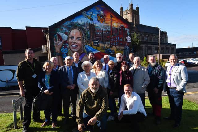 Members of the public joined local councillors and the artists at the mural