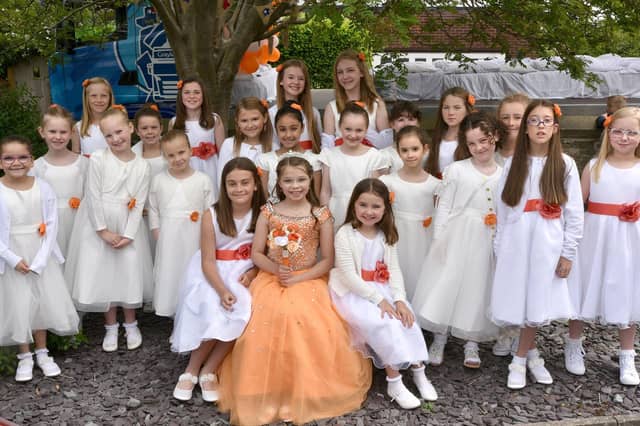 Rose Queen, Macey Birch and her retinue in the Newburgh Fair procession.