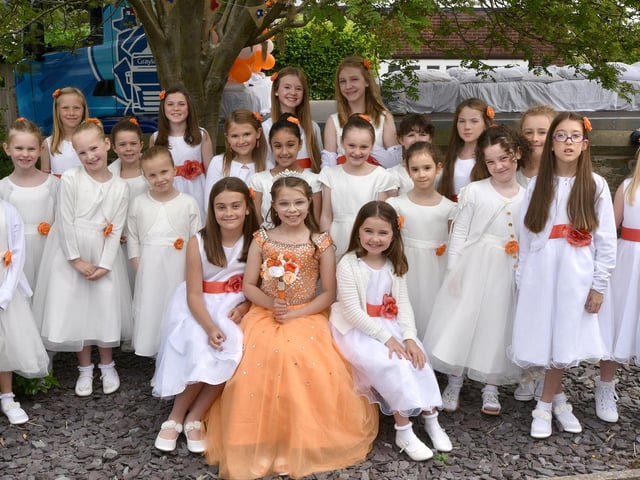 Rose Queen, Macey Birch and her retinue in the Newburgh Fair procession.