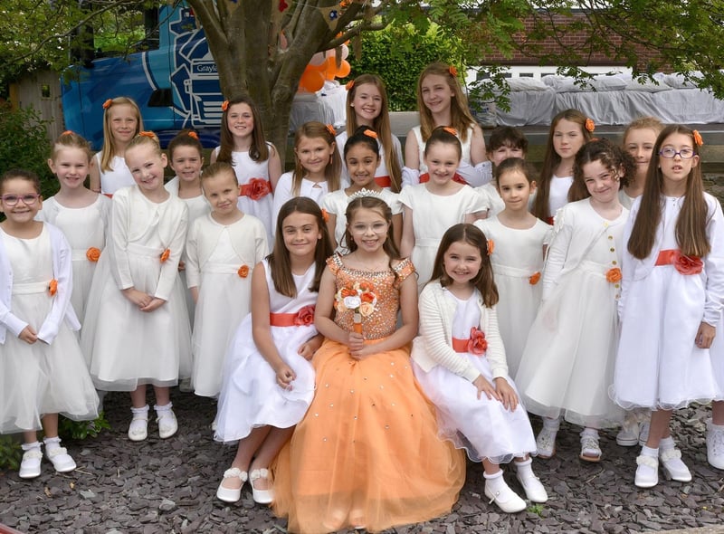 Rose Queen, Macey Birch and her retinue in the Newburgh Fair procession.