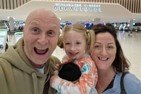 Jay Bagshaw, with daughter Serenity and wife Leanne