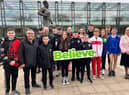 The Mayor of Wigan Coun Marie Morgan and Coun Chris Ready with the latest recipients of Believe Talent Fund grants