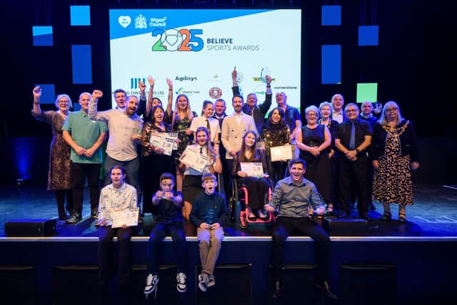 2025 Believe Sports Awards winners on stage at The Edge Conference Centre