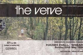 A ticket for The Verve concert at Haigh Hall