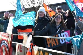 Teachers, members of the National Education Union and supporters on a picket line near Fred Longworth High School, Tyldesley, last month