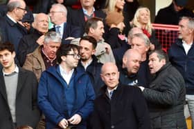 Sporting director Gregor Rioch (pictured with chairman and interim CEO Ben Goodburn at Charlton last season) is happy with the boardroom structure at present