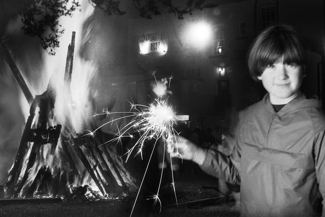 A sparkling bonfire night at the Crooke Hall Inn on Thursday 5th of November 1981. The event raised money for the Third World Appeal.