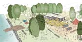 Drawings of what the proposed new visitors centre could look like at Pennington Flash in Leigh