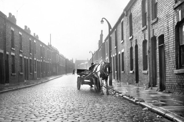 A scene from a Wigan street in the Scholes area about to be demolished in 1971. 