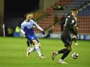 Will Keane looks for an opening in the draw against Coventry