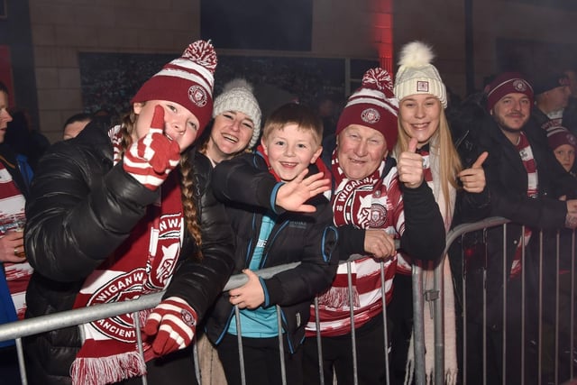 Wigan supporters gathered in the fan village before kick off.