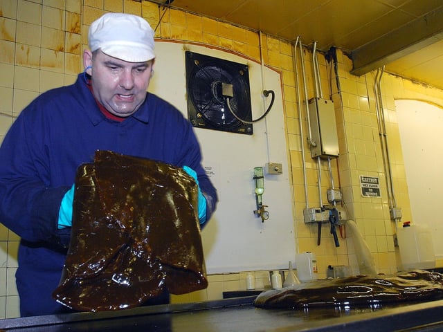 Derek Hughes folds the mixture