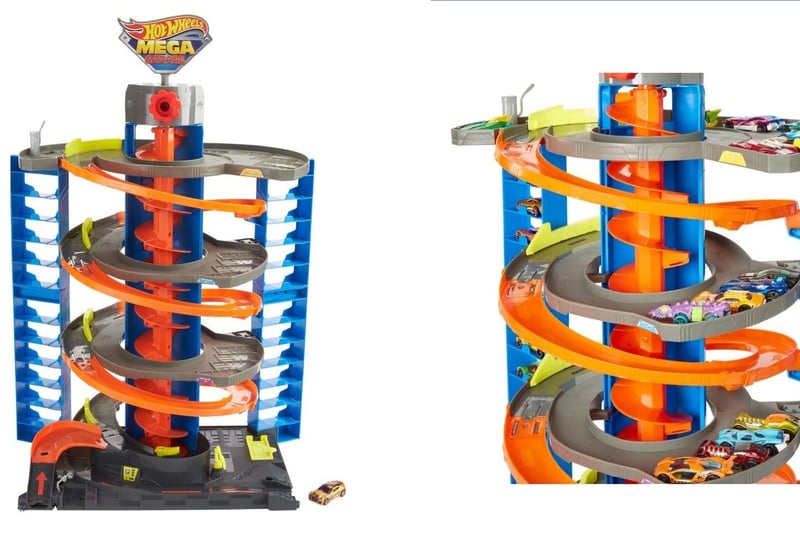 Only available at Smyths, this Hot Wheels Mega Garage provides four levels of excitement