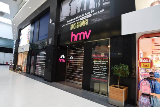 Exterior of the old Wigan HMV store, now closed.