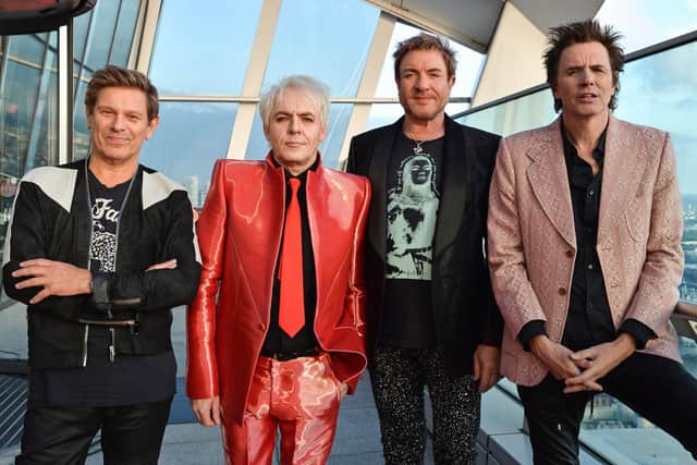 Duran Duran: (from left) Roger Taylor, Nick Rhodes, Simon Le Bon, and John Taylor ahead of their performance during Global Citizen Live at Sky Garden on September 25, 2021 in London, England. (Photo by Jeff Spicer/Getty Images for Global Citizen)