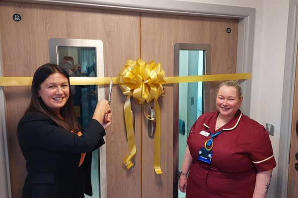 Wigan MP Lisa Nandy and Angela Calland, operational manager at GMMH, at the opening of the Makerfield Suite at Wigan Infirmary