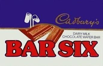 Cadbury's Bar six.
A creamy chocolate bar with a wafer centre and hazelnut cream.
As recommended by Susan Eccleston and Lesly daly.