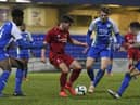 Bobby Duncan playing for Liverpool against Latics in the FA Youth Cup in 2019