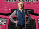 The mum- of-one now drives a 14ft high, 16.5m long, 44 tonne, 16 wheeled tipper truck along Britain's motorways, delivering sand and gravel to building sites and quarries for 60 hours a week.