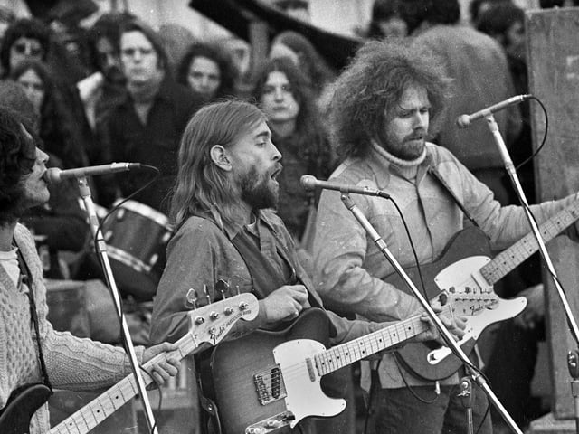 American country rock band "New Riders of the Purple Sage" at Bickershaw Festival in 1972.