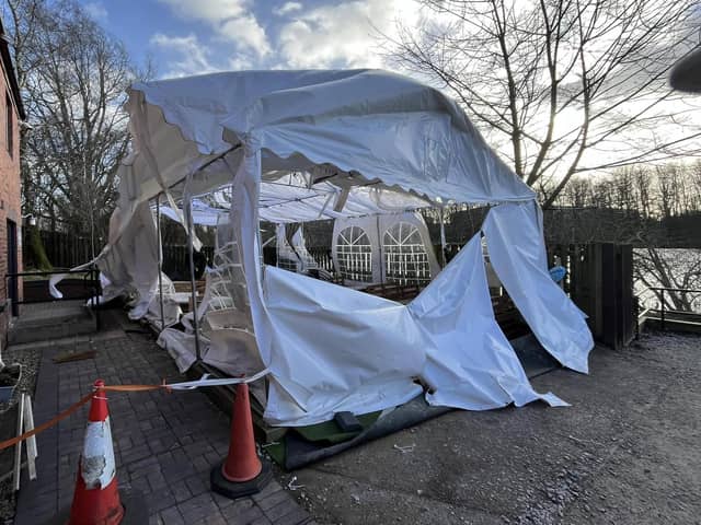 The Hamlet's precious marquee in tatters