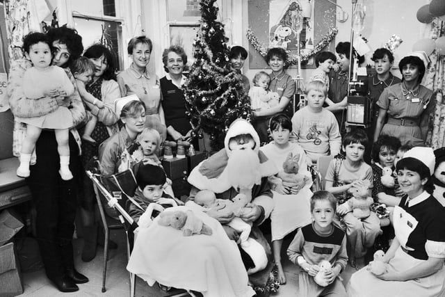 RETRO 1985 - Father Christmas at Wigan Infirmary children's ward in 1985.