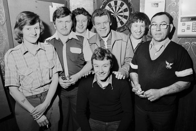The Prince of Wales, Wigan, darts team in 1979.