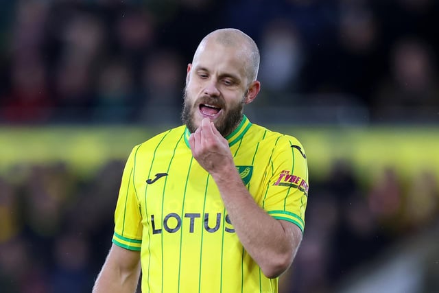 NORWICH, ENGLAND - JANUARY 08: Teemu Pukki of Norwich City stands dejected during the Emirates FA Cup Third Round match between Norwich City and Blackburn Rovers at Carrow Road on January 08, 2023 in Norwich, England. (Photo by Stephen Pond/Getty Images)