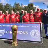 The victorious Winstanley Warriors walking football side
