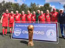 The victorious Winstanley Warriors walking football side