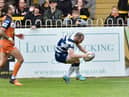 Liam Marshall marked his 100th Super League appearance with a brace, which included the 100th try of his career