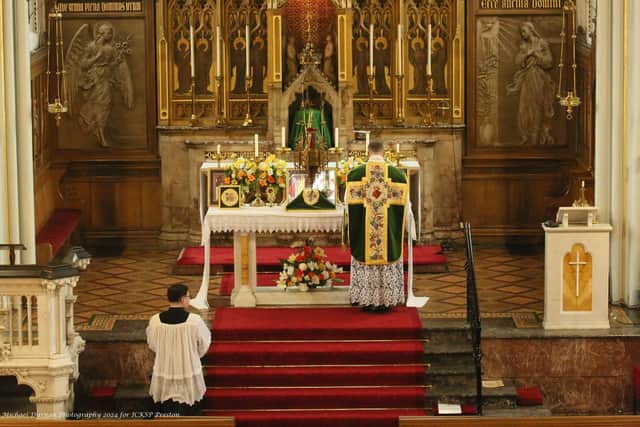 The mass service being taken at St Mary's RC church, Wigan. (Pic: Michael Durnan Photography)