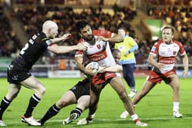 Peta Hiku in action against Wigan Warriors at Craven Park in Round 9