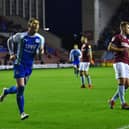 Joe Garner scoring against Aston Villa during his Latics days